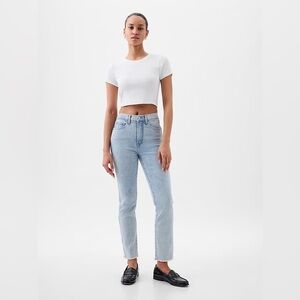 GAP Vintage Slim High Rise Jeans Light Wash Raw Hem Women’s 25